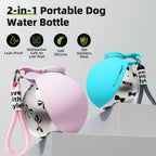 2-in-1 Portable Dog Water Bottle – Leak-Proof Travel Bowl (Stainless Steel)